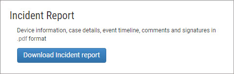 To run the report, click the 'Download Incident report' button.